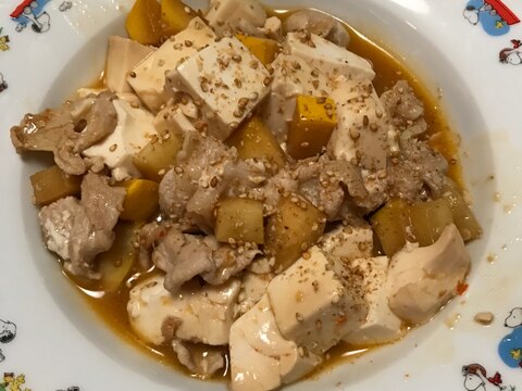 豚肉とズッキーニ、豆腐のピリ辛炒め